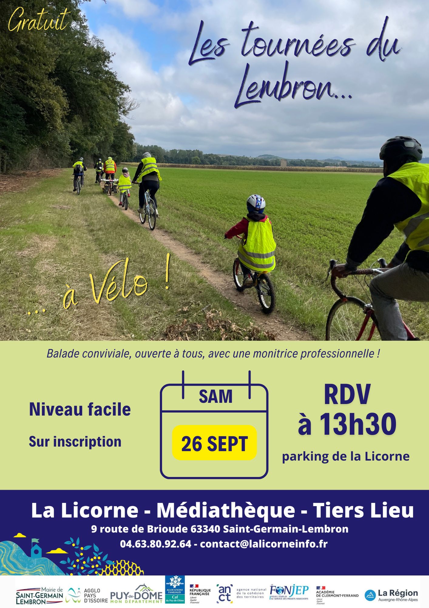 Les tournées du Lembron à vélo