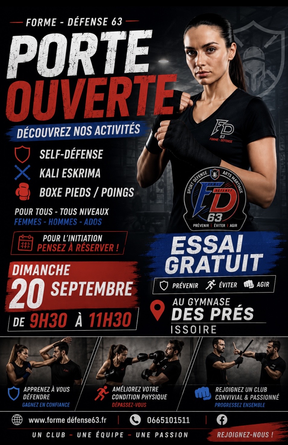 Porte ouverte Forme Défense 63