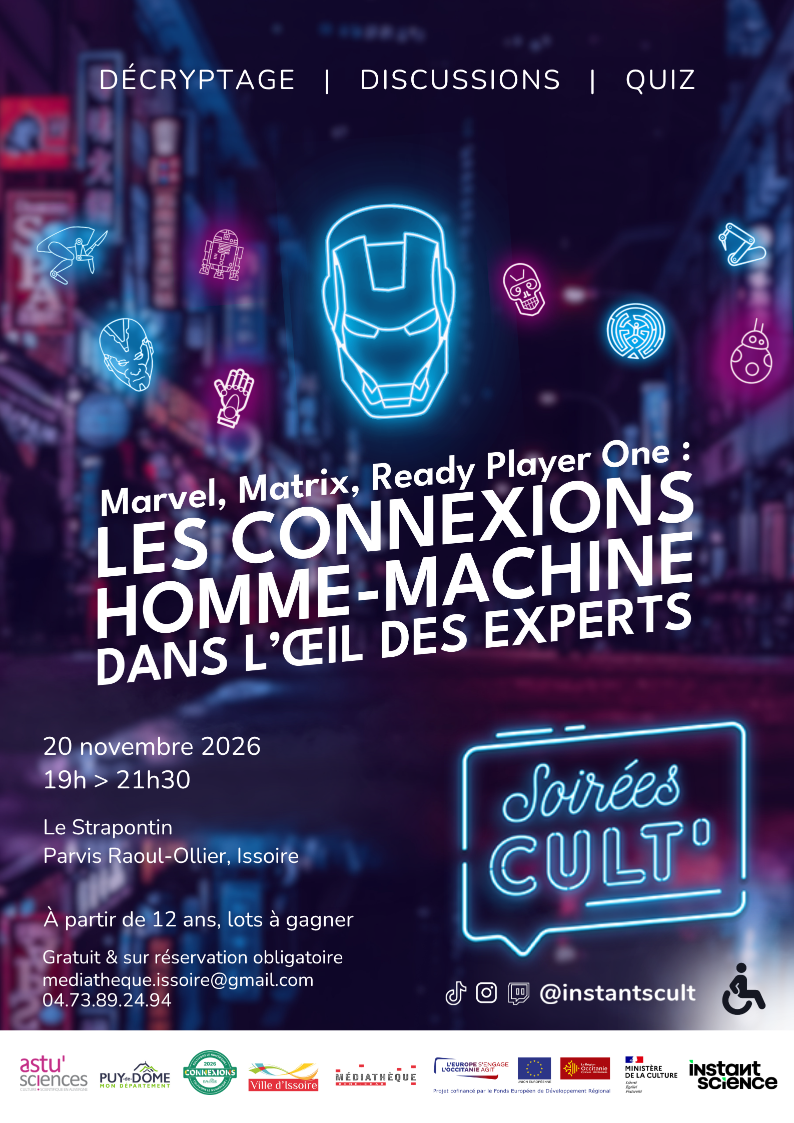 Animation : Soirée Cult’ Marvel, Matrix, Ready Player One - Les connexions Homme-Machine, dans l’œil des Experts - Festival Connexions 2026