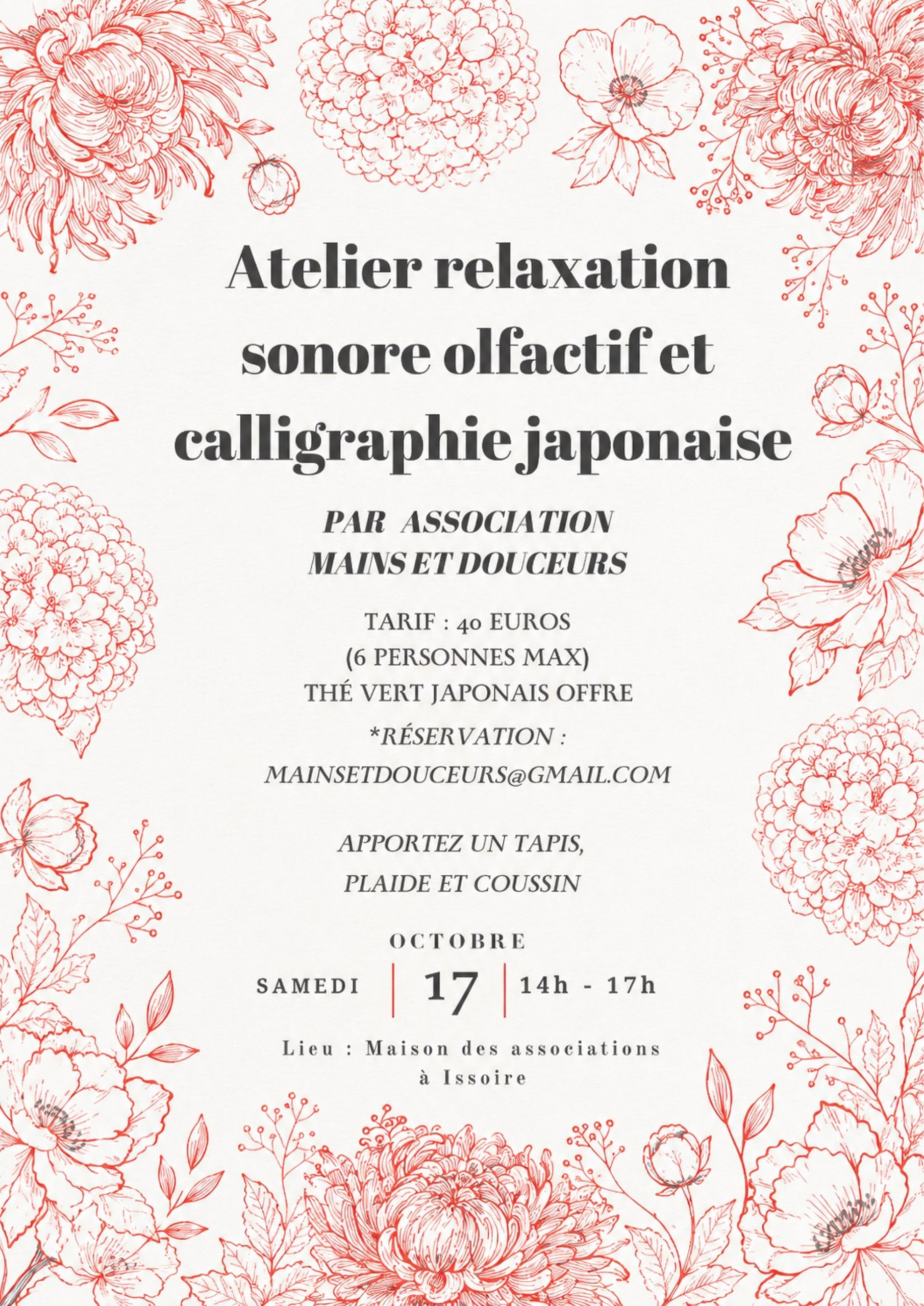 Atelier relaxation sonore olfactif et calligraphie japonaise