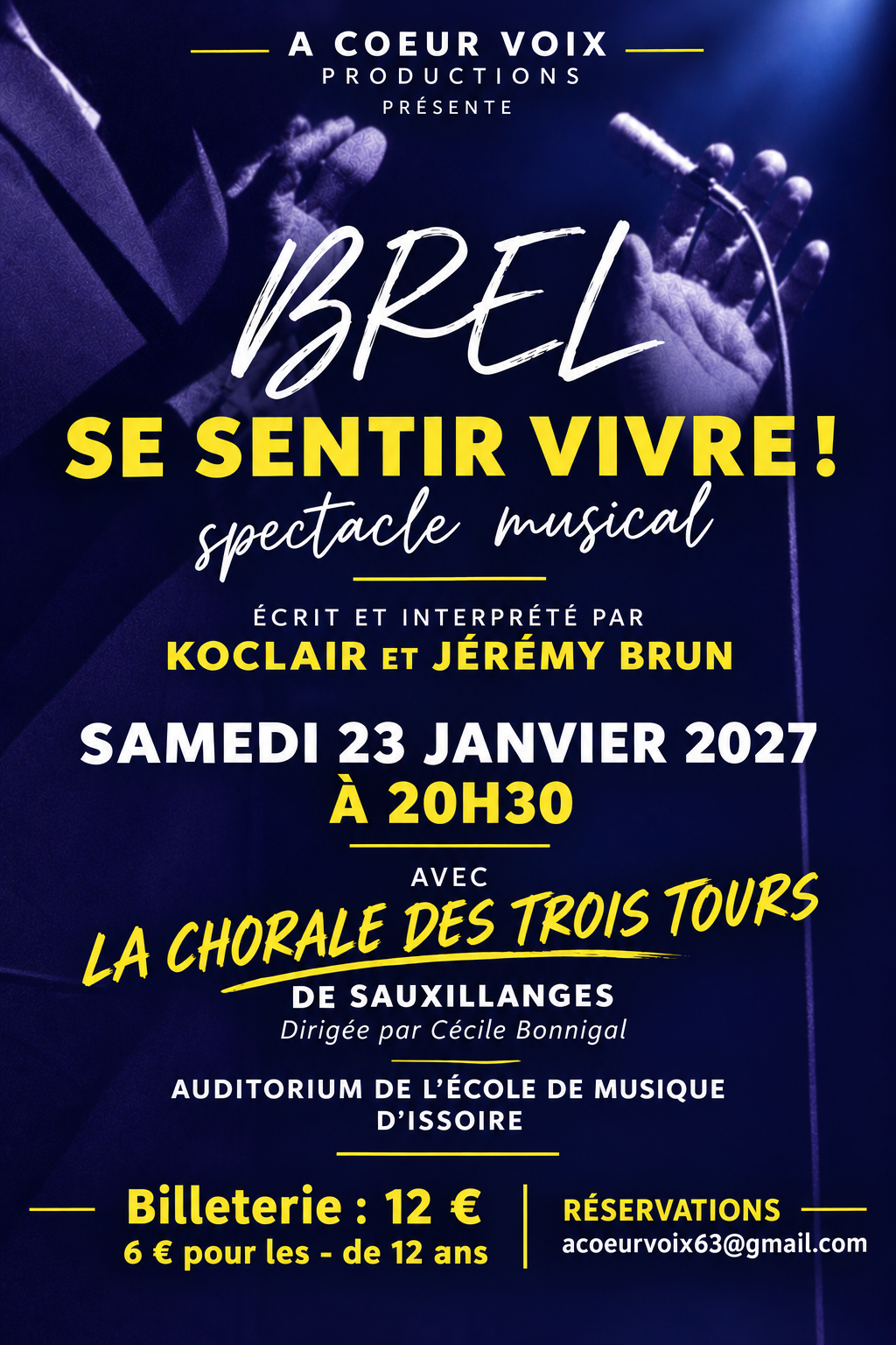 "Brel, se sentir vivre !" avec la chorale des 3 Tours de Sauxillanges